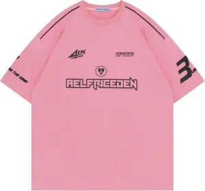 Aelfric Eden Mens Graphic Tees Vintage Racing Tees Oversized T Shirt Women Contrast Color Summer Tops
