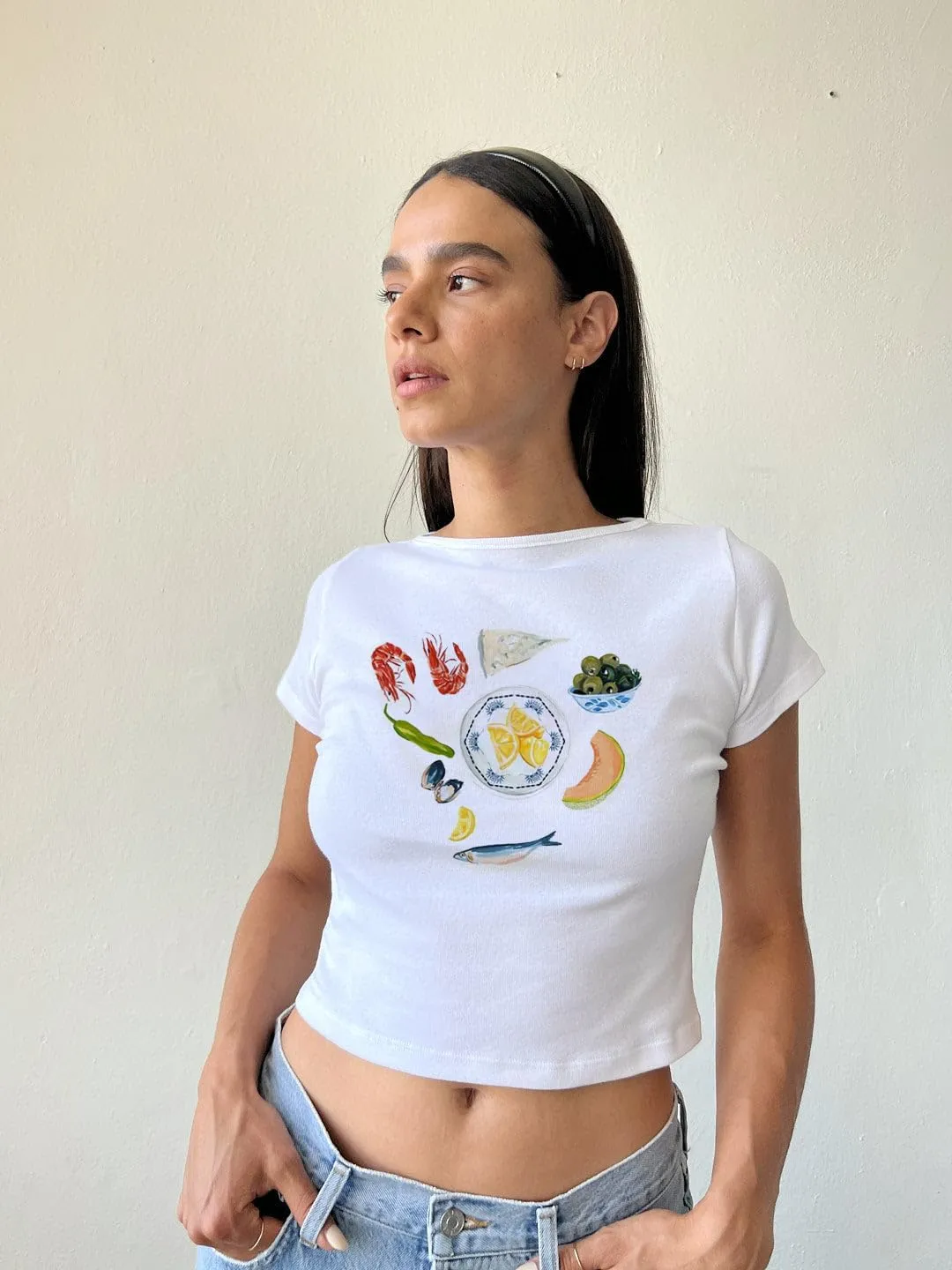 Baby Tees Graphic Crop Tops for Women Y2k Short Sleeve Slim Fit T Shirts Vintage Aesthetic Tees Clothes