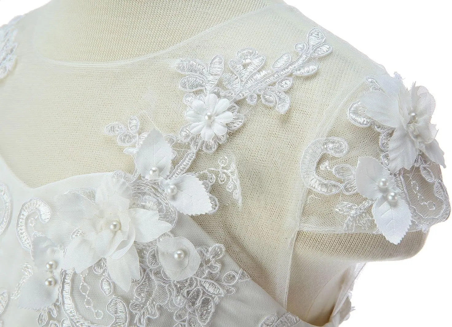 Bow Dream Rustic Bridesmaid Lace Sleeveless Flower Girl Dress