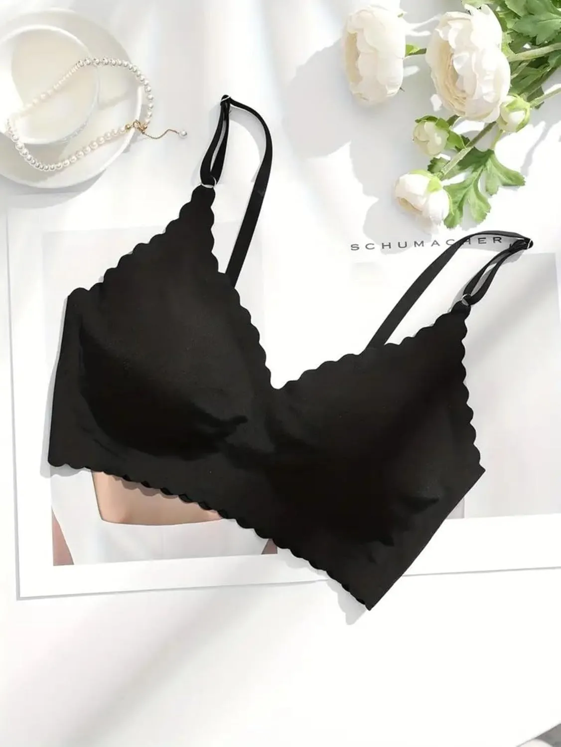 Bras for Women Wavy Deep V No Underwire Soft Wireless Bras Bralettes Comfort Seamless Bralettes Tank Tops Camisole