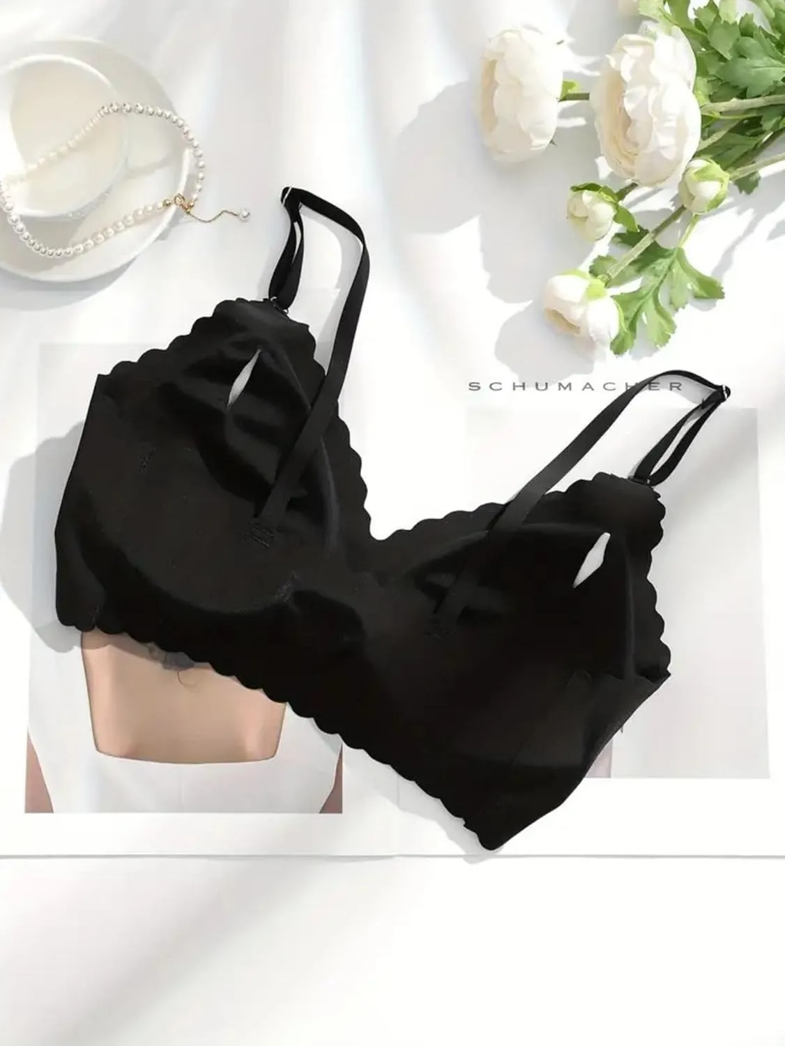 Bras for Women Wavy Deep V No Underwire Soft Wireless Bras Bralettes Comfort Seamless Bralettes Tank Tops Camisole