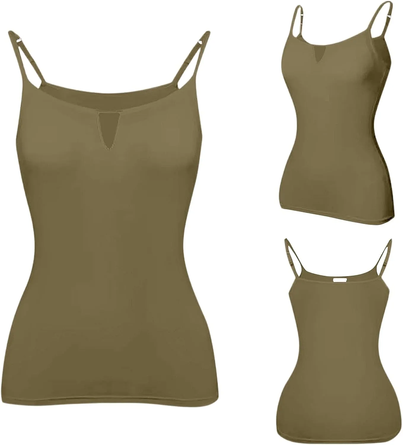 Camisole Tops for Women Built in Bra Adjustable Spaghetti Strap Workout Sport Shirts Basic Tank Layer Padded Bra