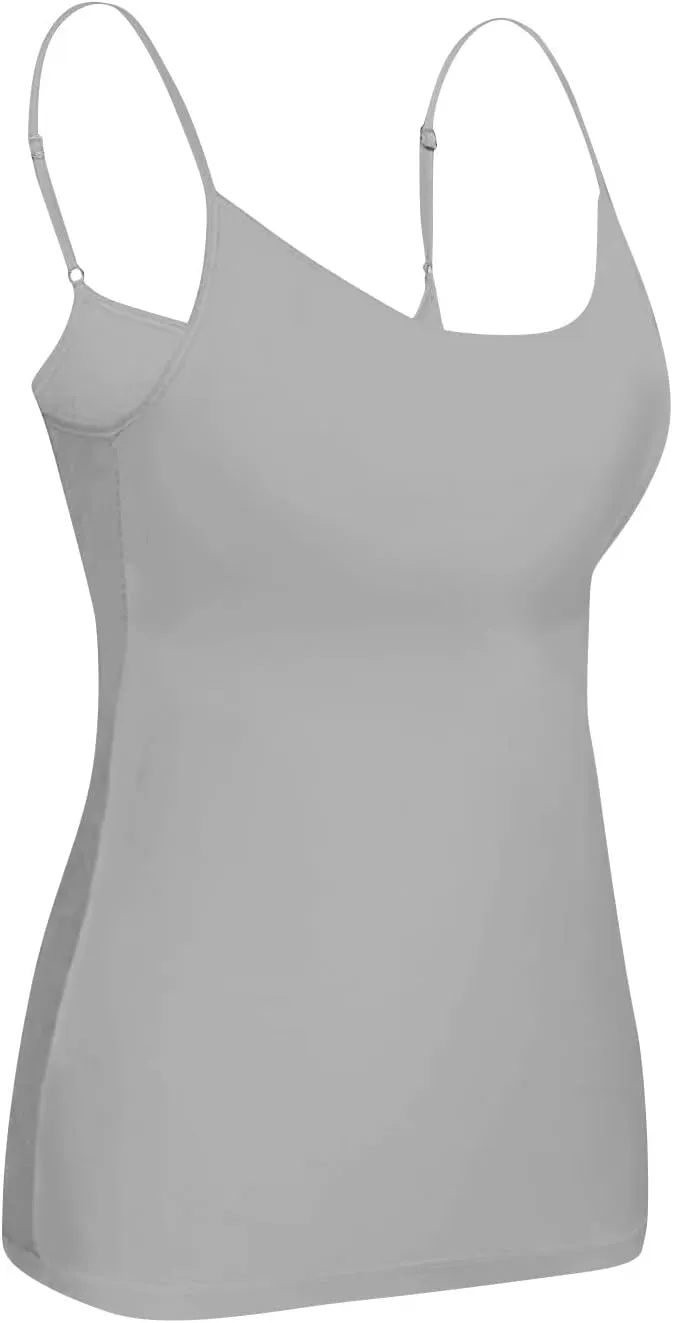 Camisole Tops for Women Built in Bra Basic Undershirts Adjustable Spaghetti Strap Tank Tops Summer Cami Shirt