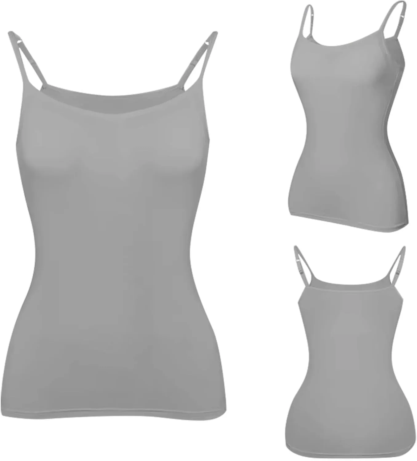 Camisole Tops for Women Built in Bra Basic Undershirts Adjustable Spaghetti Strap Tank Tops Summer Cami Shirt