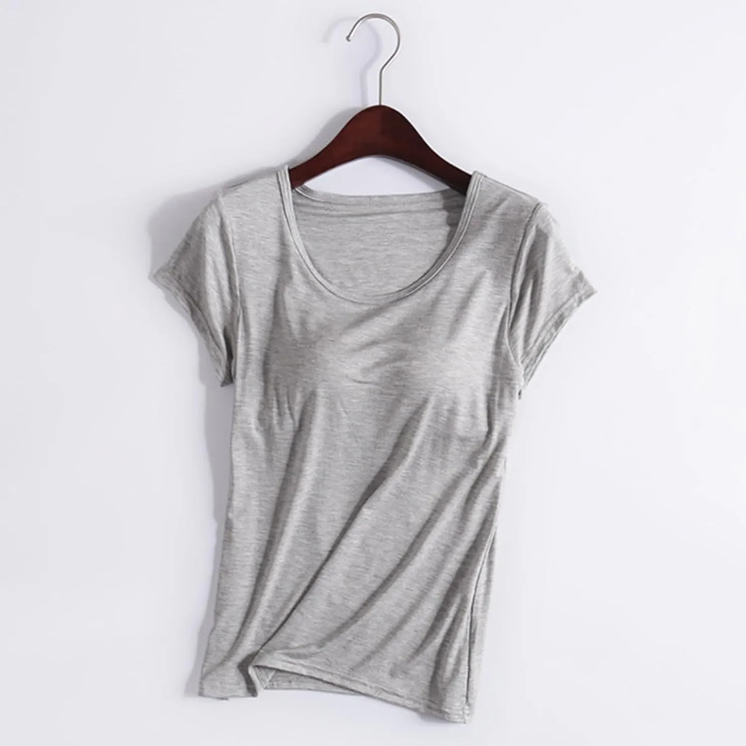 Cap Sleeve Tank Tops Women Trending Classic Solid Color Padded Crewneck Basic Going Outdoor Hiking T-Shirts