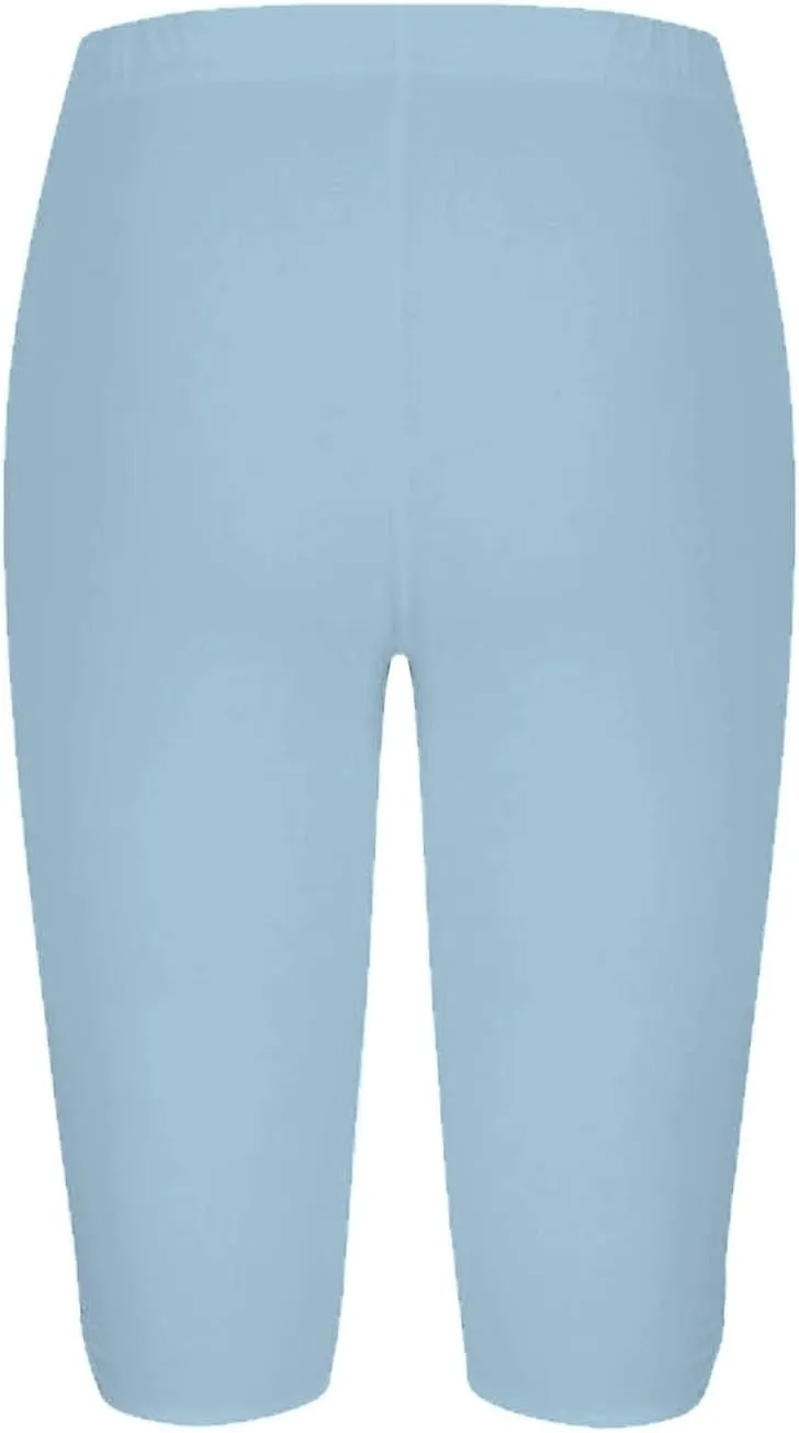 Capri Leggings for Women Tummy Control Knee Length Capri Leggings 2024 Summer Cropped Pants Casual Solid Color Comfy Capris