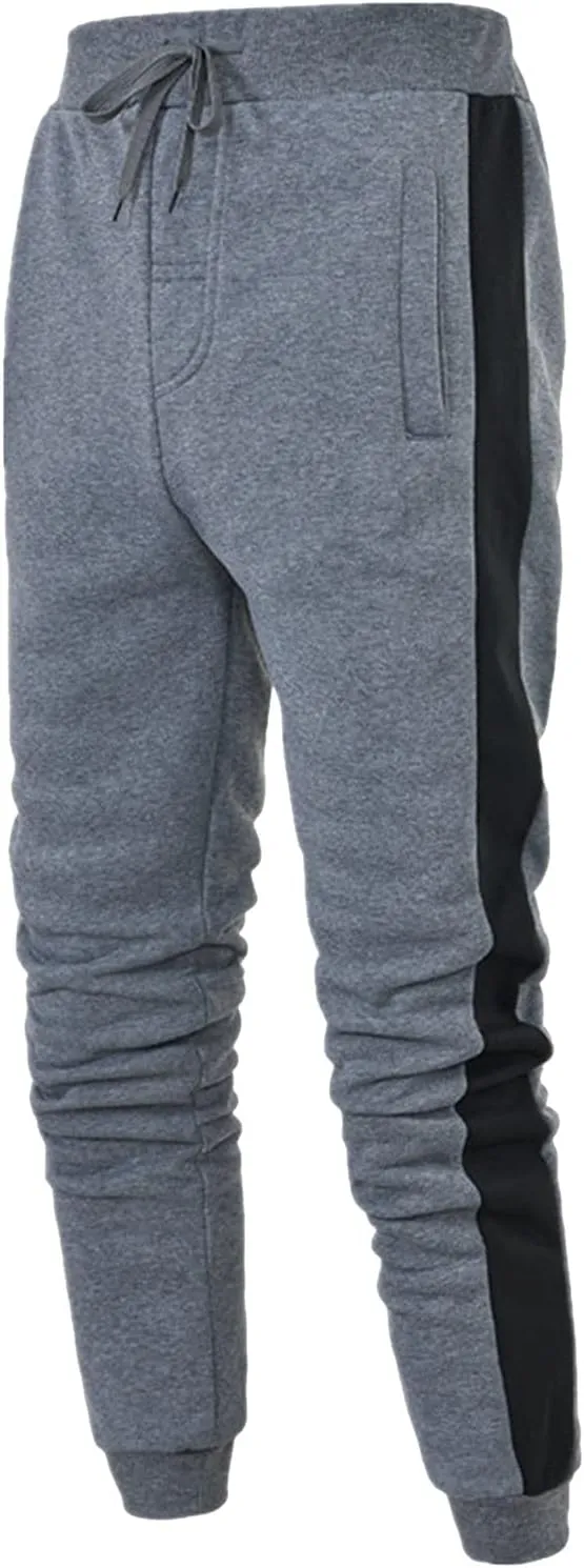 Cargo Pants for Men Relaxed Fit Outdoor Men's Heavyweight Fleece Cargo Sweatpants Stretch Elastic Waist Baggy Workout