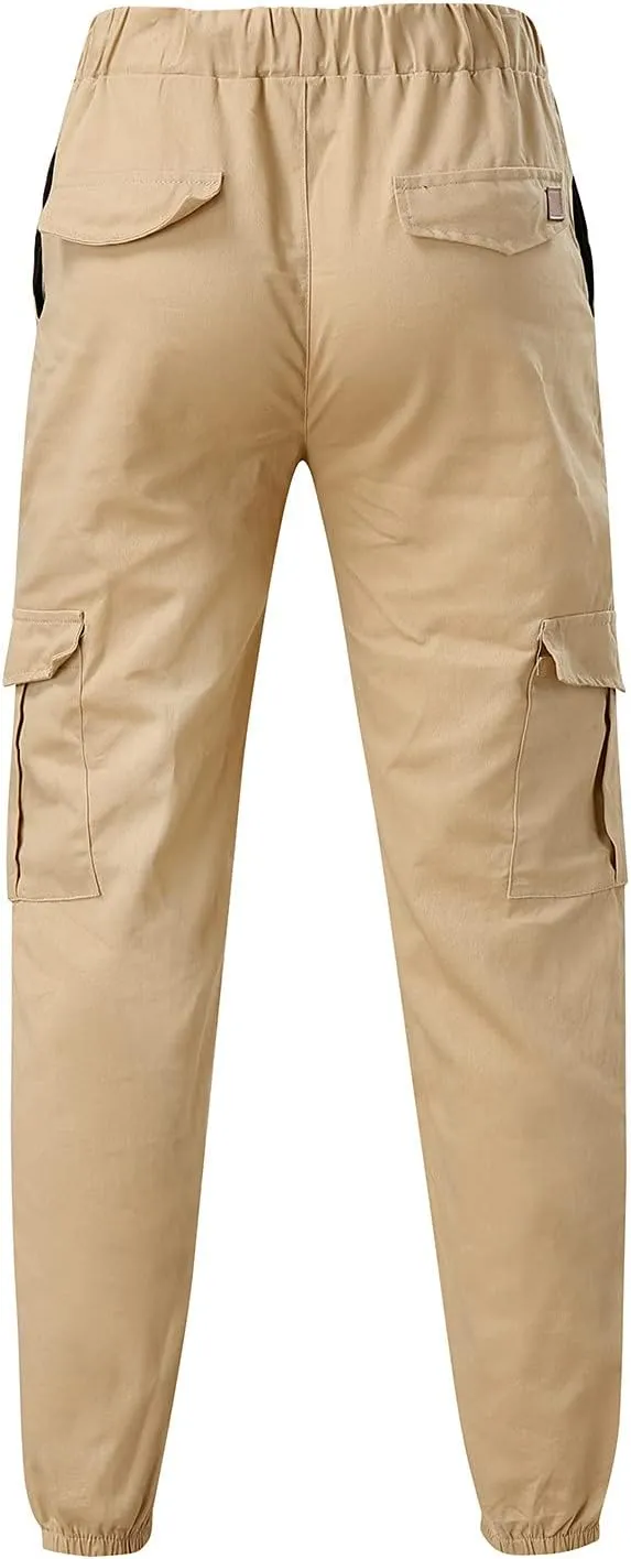 Cargo Pants for Men Relaxed Fit Sweatpants Loose Fit Open Bottom Mesh Athletic Pants with Zipper Pockets Men's Cargo