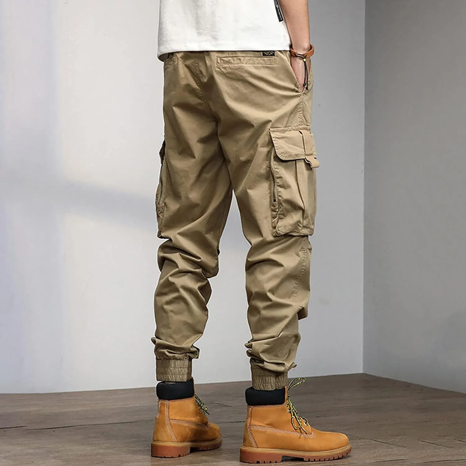 Cargo Pants for Men Relaxed Fit Sweatpants with Pockets Drawstring Athletic Pants Joggers Running Sports Sweatpants