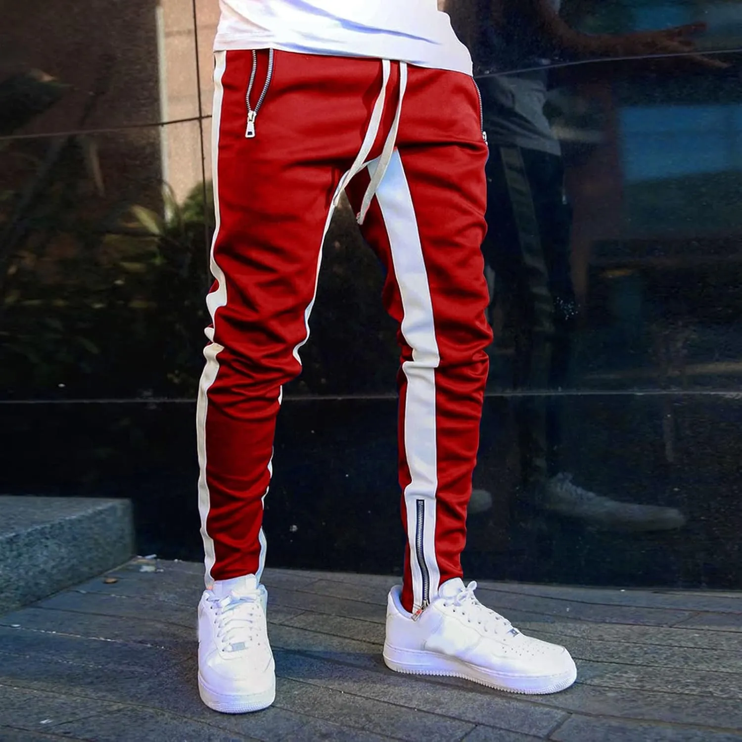 Cargo Sweatpants for Men Mens Lounge Pants Jogger Pants Slim Fit Bodybuilding Tapered Sweatpant with Pockets Running