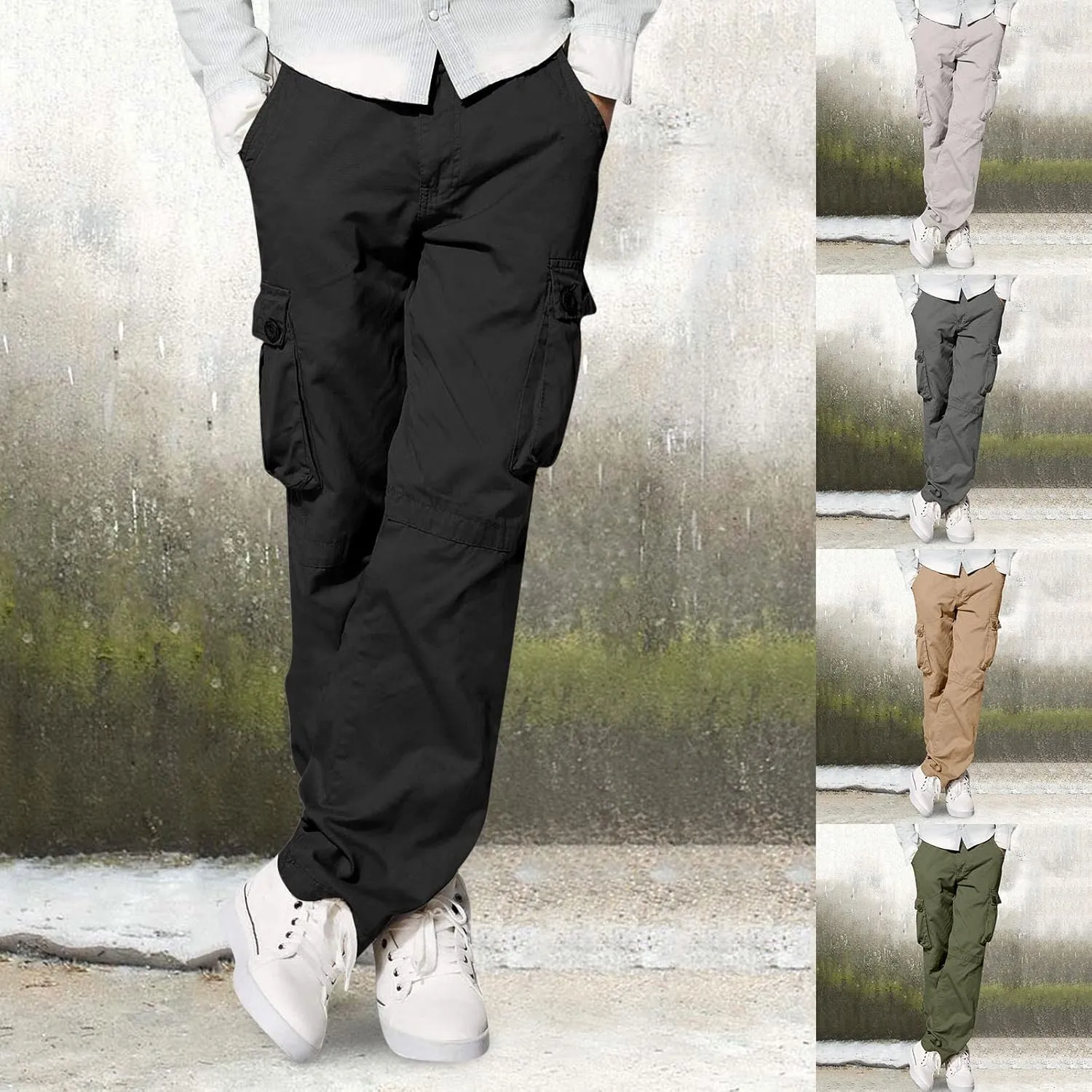 Cargo Sweatpants for Men Mens Lounge Pants Pants Work Pants Loose Fit Lightweight Workwear Casual Cargo Pull On Pants