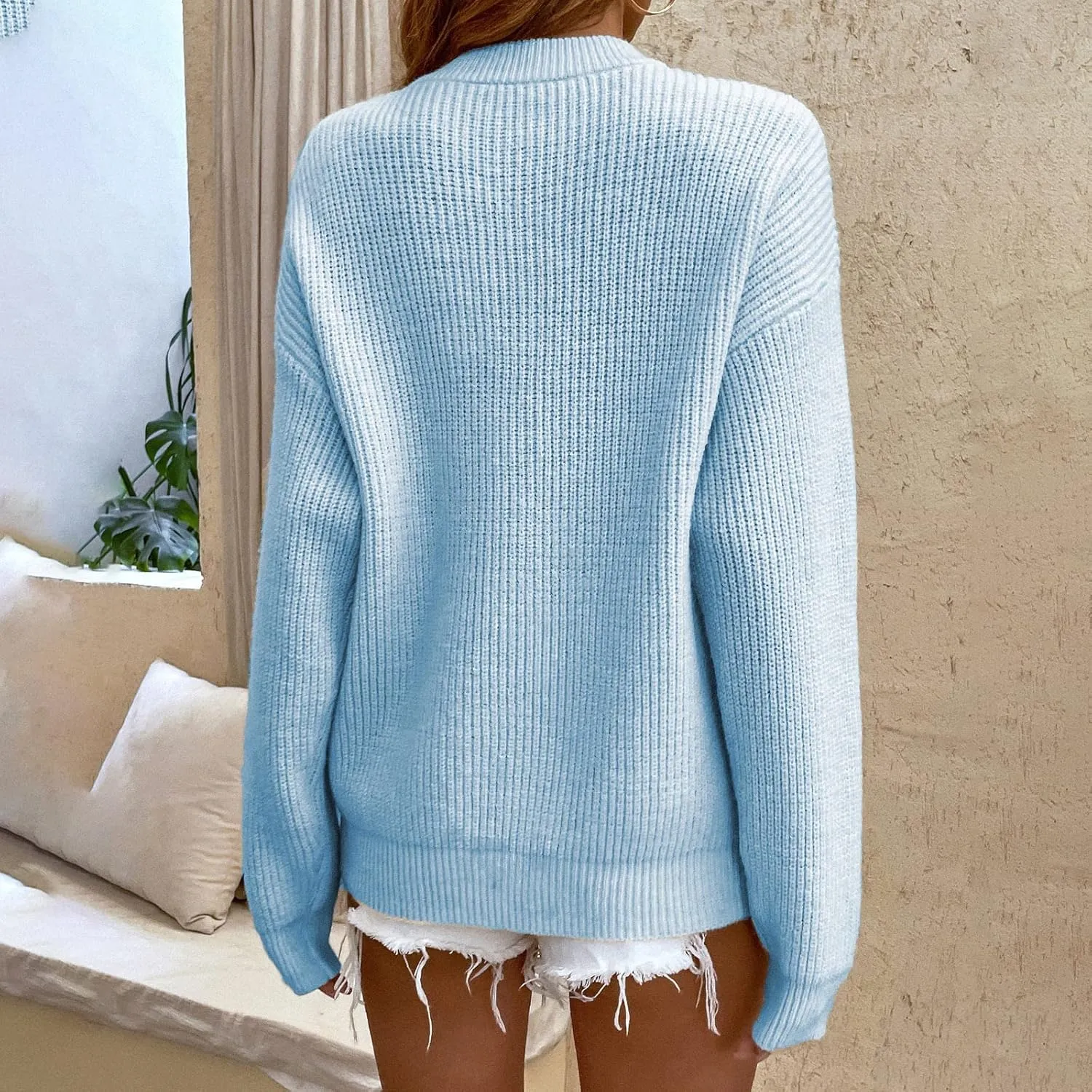 Christmas Sweaters for Women Snowflake High Neck Long Sleeve Sweater Holiday Parties Graphic Blouse Tshirt Tops