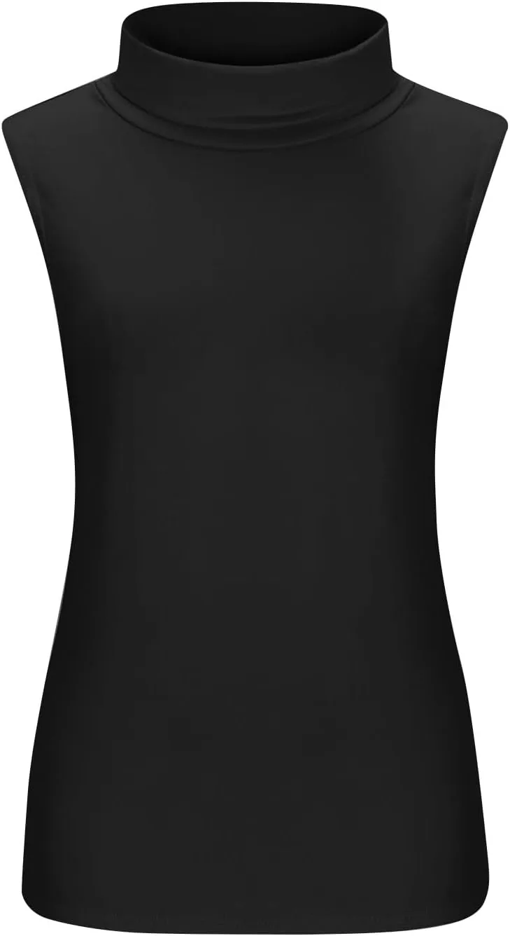 Compression Tanks for Women Work Sleeveless Layering Tops Slim Fit Turtleneck Summer Outfits
