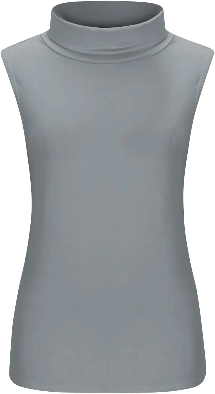 Compression Tanks for Women Work Sleeveless Layering Tops Slim Fit Turtleneck Summer Outfits