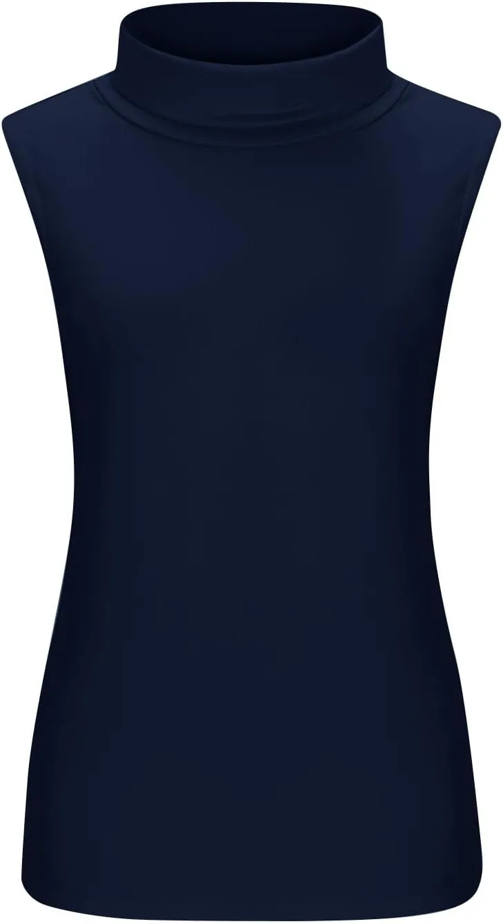 Compression Tanks for Women Work Sleeveless Layering Tops Slim Fit Turtleneck Summer Outfits