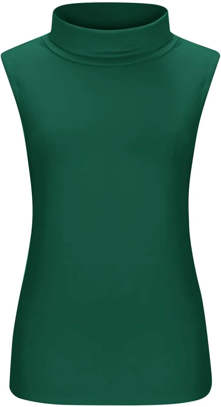 Compression Tanks for Women Work Sleeveless Layering Tops Slim Fit Turtleneck Summer Outfits