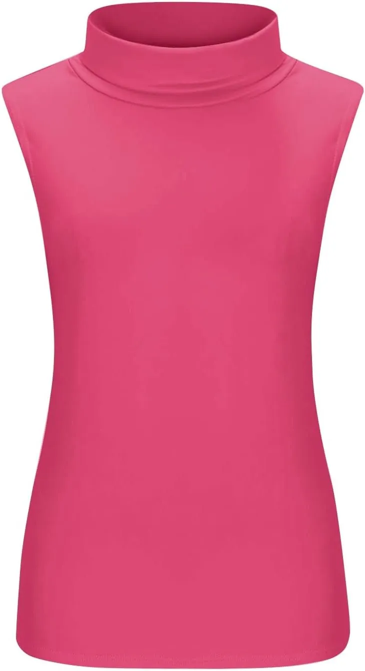 Compression Tanks for Women Work Sleeveless Layering Tops Slim Fit Turtleneck Summer Outfits
