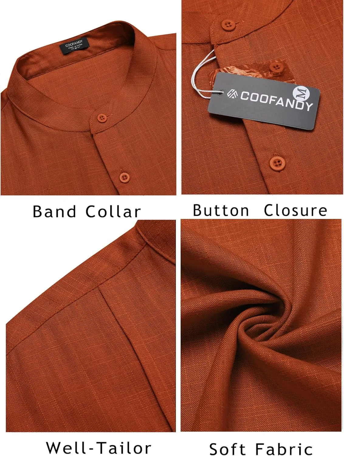 COOFANDY Men's Henley T-Shirts Short Sleeve Casual Button Henley Shirts Band Collar Tee Summer Beach Hippie Shirts