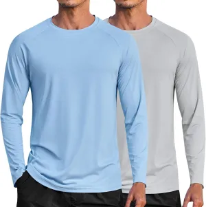 COOFANDY Men's Sun Protection Shirts Long Sleeve Rash Guard Swim T-Shirts Lightweight Quick Dry Fishing Shirts