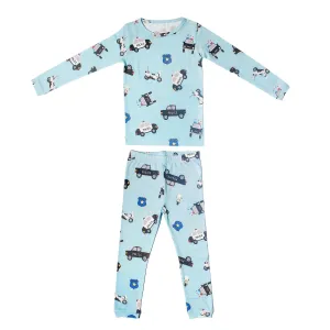 Copper Pearl Two Piece Long Sleeve Toddler Pajamas PJ Sets for Boys and Girls - Adorable Pattern Pajamas, Breathable Fabric to Keep Cool While Sleeping, Sizes 12 Months to 5T - Leo