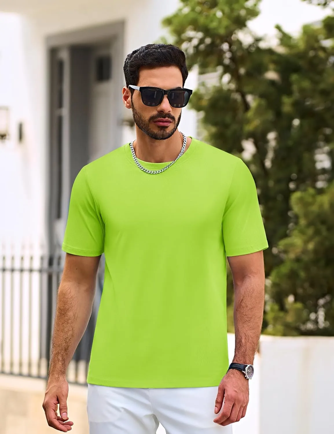 Cotrasen Men's T Shirts Cotton Short Sleeve Shirts for Men Casual Crew Neck Basic T-Shirts Summer Soft Comfort Tee Shirts