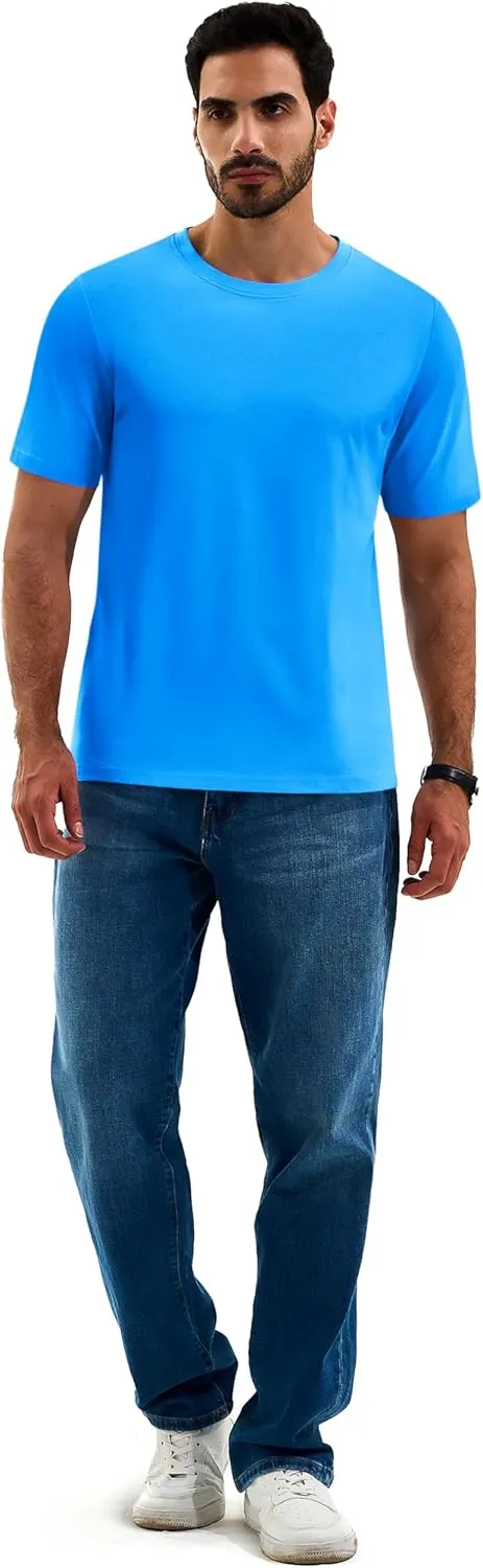 Cotrasen Men's T Shirts Cotton Short Sleeve Shirts for Men Casual Crew Neck Basic T-Shirts Summer Soft Comfort Tee Shirts