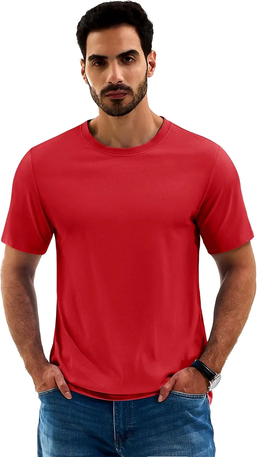 Cotrasen Men's T Shirts Cotton Short Sleeve Shirts for Men Casual Crew Neck Basic T-Shirts Summer Soft Comfort Tee Shirts