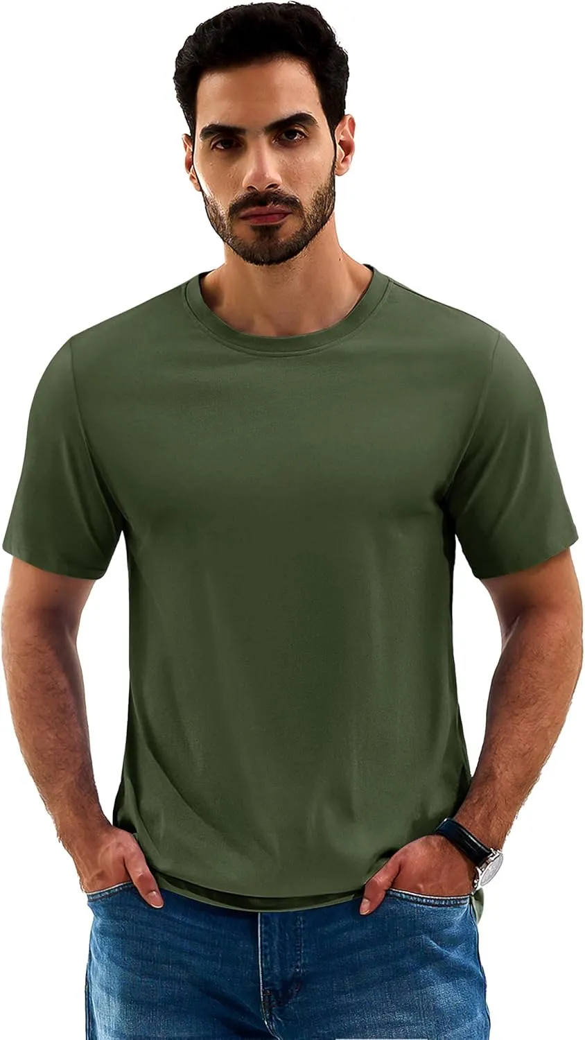 Cotrasen Men's T Shirts Cotton Short Sleeve Shirts for Men Casual Crew Neck Basic T-Shirts Summer Soft Comfort Tee Shirts