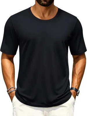 Cotrasen Men's T Shirts Cotton Short Sleeve Shirts for Men Casual Crew Neck Basic T-Shirts Summer Soft Comfort Tee Shirts