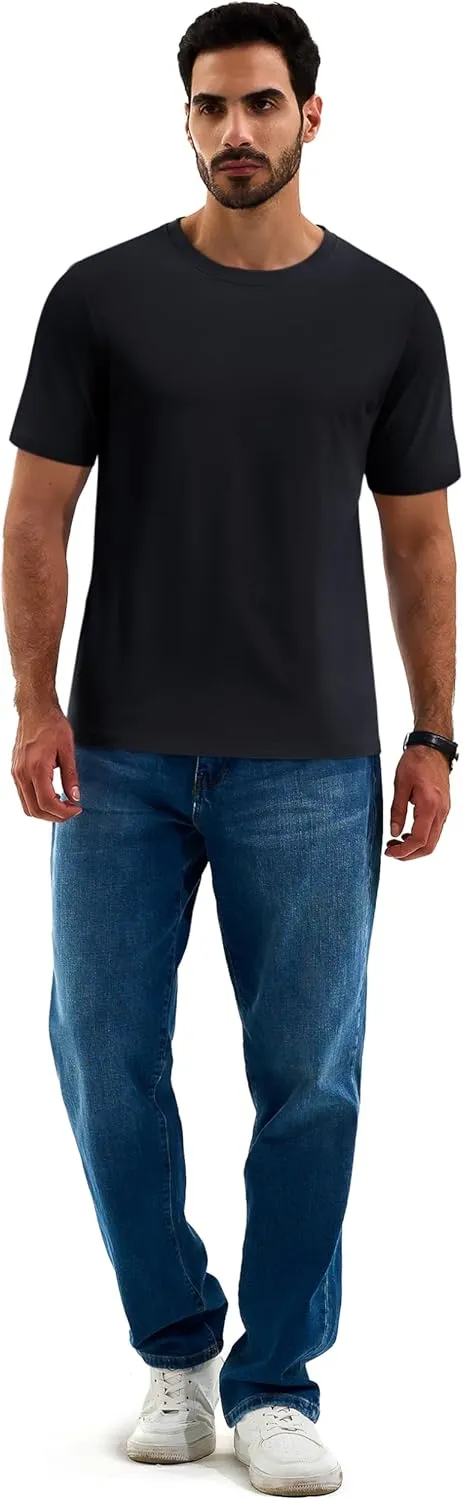 Cotrasen Men's T Shirts Cotton Short Sleeve Shirts for Men Casual Crew Neck Basic T-Shirts Summer Soft Comfort Tee Shirts