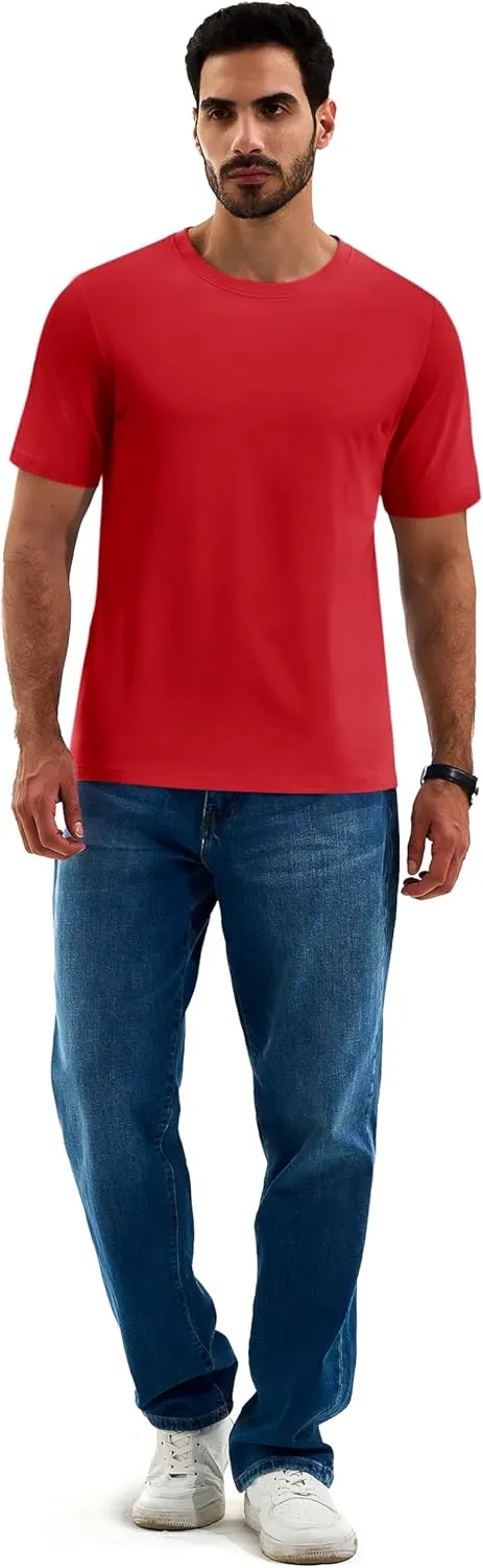 Cotrasen Men's T Shirts Cotton Short Sleeve Shirts for Men Casual Crew Neck Basic T-Shirts Summer Soft Comfort Tee Shirts