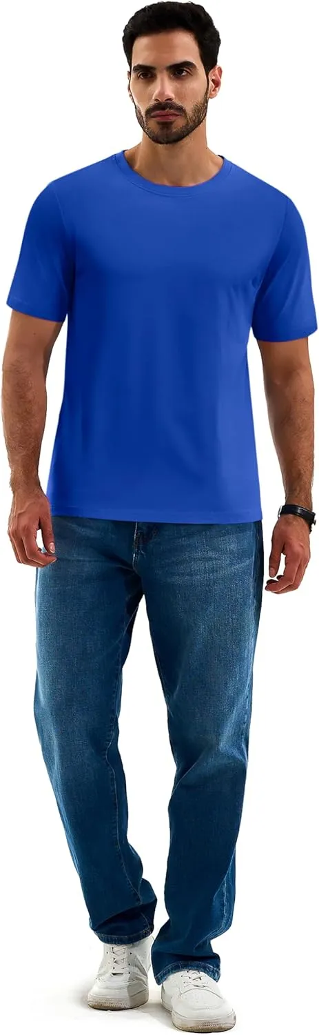 Cotrasen Men's T Shirts Cotton Short Sleeve Shirts for Men Casual Crew Neck Basic T-Shirts Summer Soft Comfort Tee Shirts