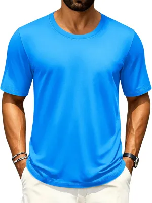 Cotrasen Men's T Shirts Cotton Short Sleeve Shirts for Men Casual Crew Neck Basic T-Shirts Summer Soft Comfort Tee Shirts