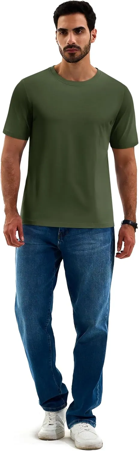 Cotrasen Men's T Shirts Cotton Short Sleeve Shirts for Men Casual Crew Neck Basic T-Shirts Summer Soft Comfort Tee Shirts