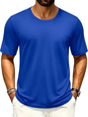 Cotrasen Men's T Shirts Cotton Short Sleeve Shirts for Men Casual Crew Neck Basic T-Shirts Summer Soft Comfort Tee Shirts