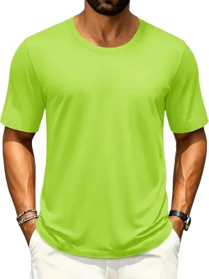 Cotrasen Men's T Shirts Cotton Short Sleeve Shirts for Men Casual Crew Neck Basic T-Shirts Summer Soft Comfort Tee Shirts