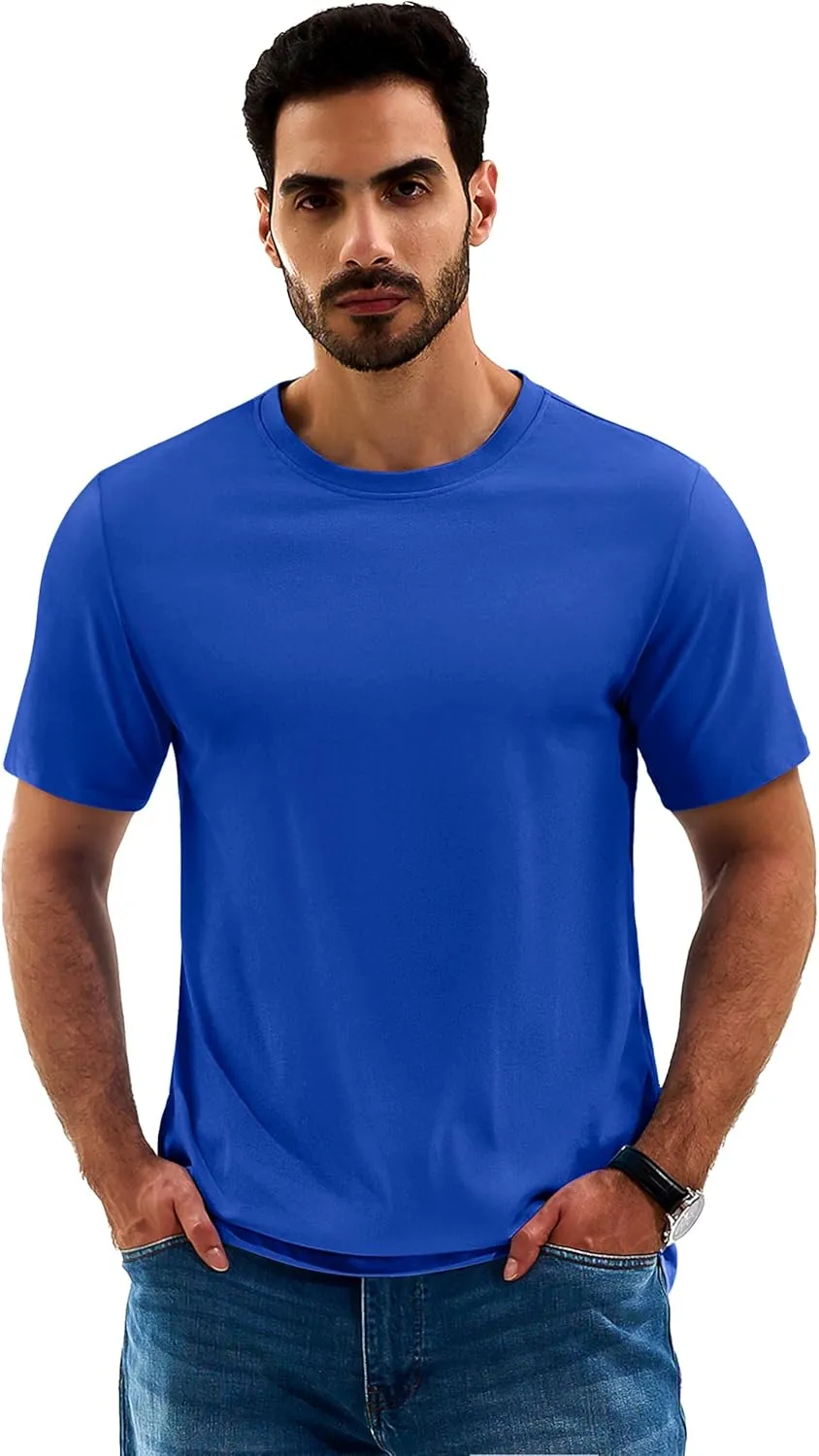 Cotrasen Men's T Shirts Cotton Short Sleeve Shirts for Men Casual Crew Neck Basic T-Shirts Summer Soft Comfort Tee Shirts