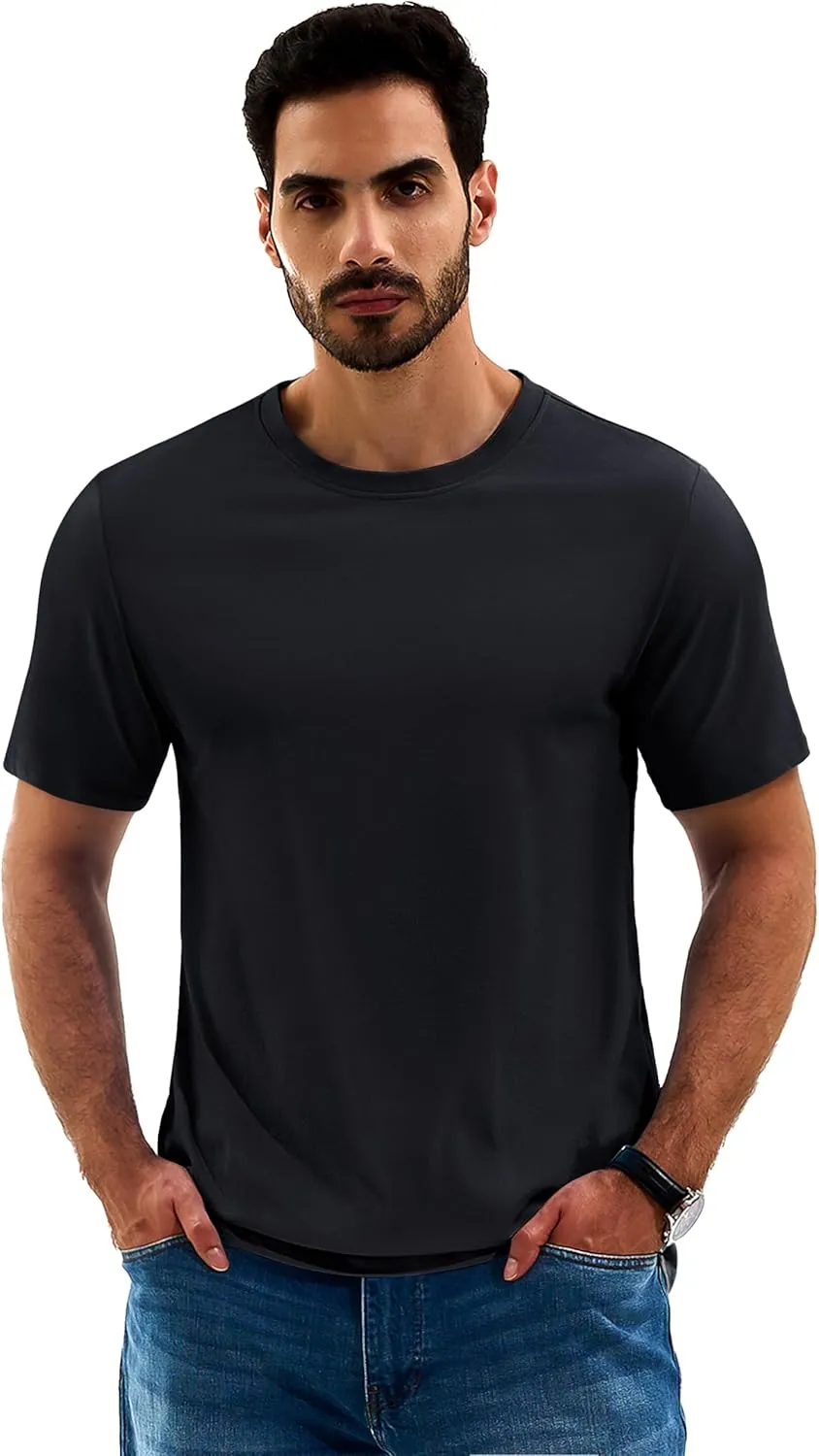 Cotrasen Men's T Shirts Cotton Short Sleeve Shirts for Men Casual Crew Neck Basic T-Shirts Summer Soft Comfort Tee Shirts