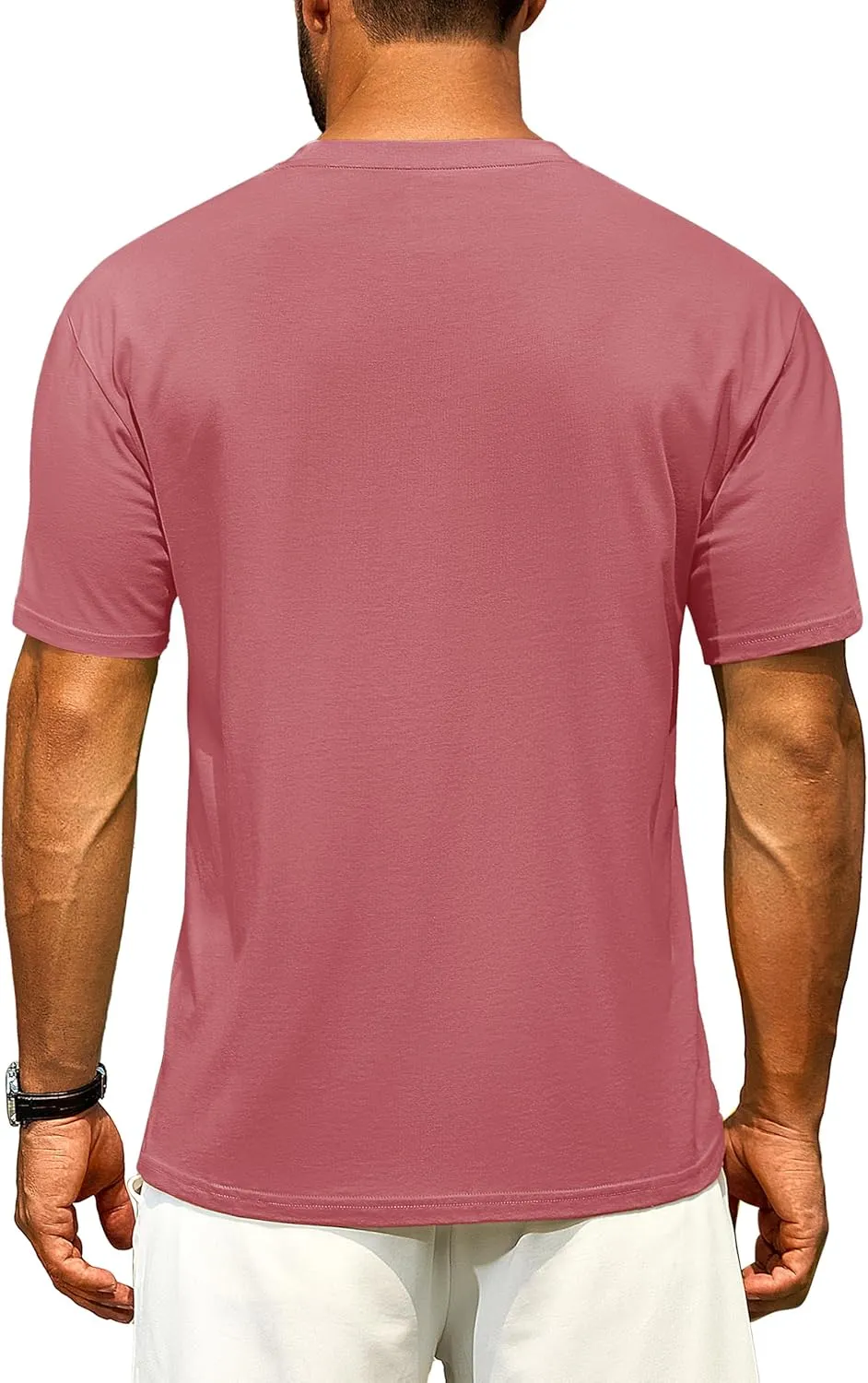 Cotrasen Men's T Shirts Cotton Short Sleeve Shirts for Men Soft Comfort Crew Neck T-Shirts Casual Fashion Summer Tee Shirts