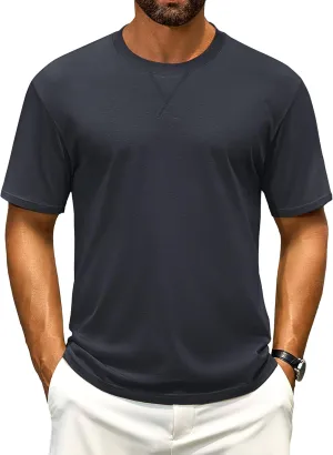 Cotrasen Men's T Shirts Cotton Short Sleeve Shirts for Men Soft Comfort Crew Neck T-Shirts Casual Fashion Summer Tee Shirts