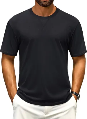 Cotrasen Men's T Shirts Cotton Short Sleeve Shirts for Men Soft Comfort Crew Neck T-Shirts Casual Fashion Summer Tee Shirts