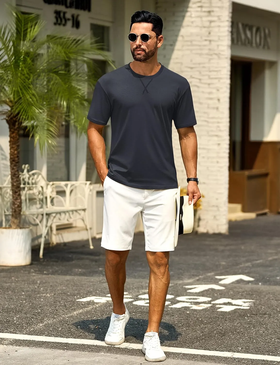 Cotrasen Men's T Shirts Cotton Short Sleeve Shirts for Men Soft Comfort Crew Neck T-Shirts Casual Fashion Summer Tee Shirts