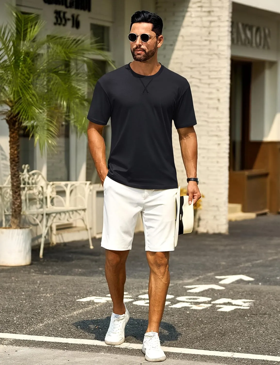 Cotrasen Men's T Shirts Cotton Short Sleeve Shirts for Men Soft Comfort Crew Neck T-Shirts Casual Fashion Summer Tee Shirts