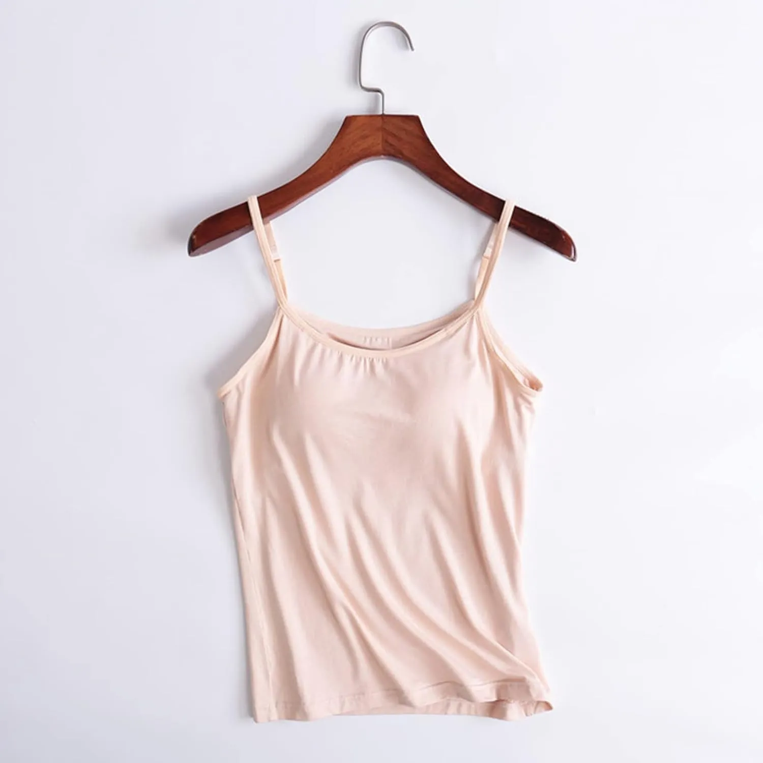 Cotton Shelf Bra Without Ring Cup Camisole Tops for Women Adjustable Spaghetti Strap Ballet Tank Summer Cami Shirt