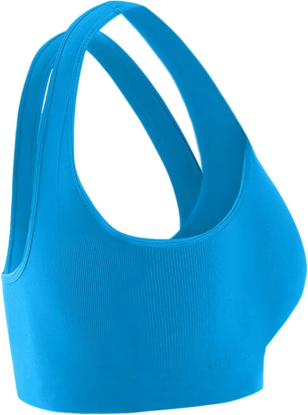 Ctreela Women's Built Up Tank Style Sports Bra, 3 Pack Cami Workout Bras, Seamless Comfortable Sports Bra for Gym Work Sleep