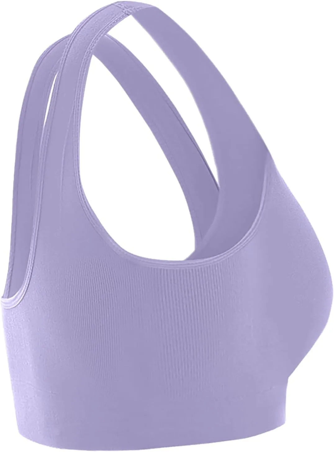 Ctreela Women's Built Up Tank Style Sports Bra, 3 Pack Cami Workout Bras, Seamless Comfortable Sports Bra for Gym Work Sleep