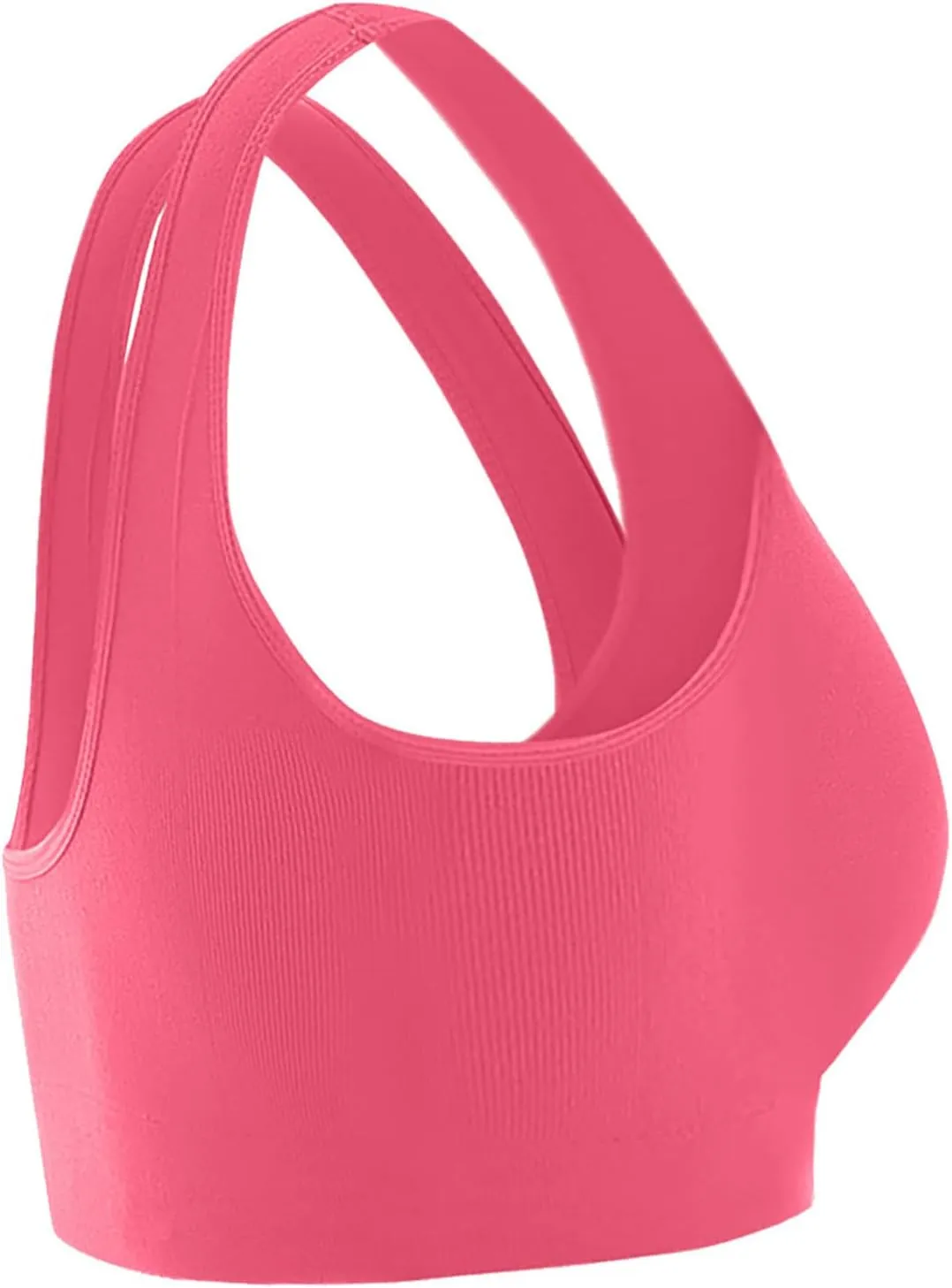 Ctreela Women's Built Up Tank Style Sports Bra, 3 Pack Cami Workout Bras, Seamless Comfortable Sports Bra for Gym Work Sleep