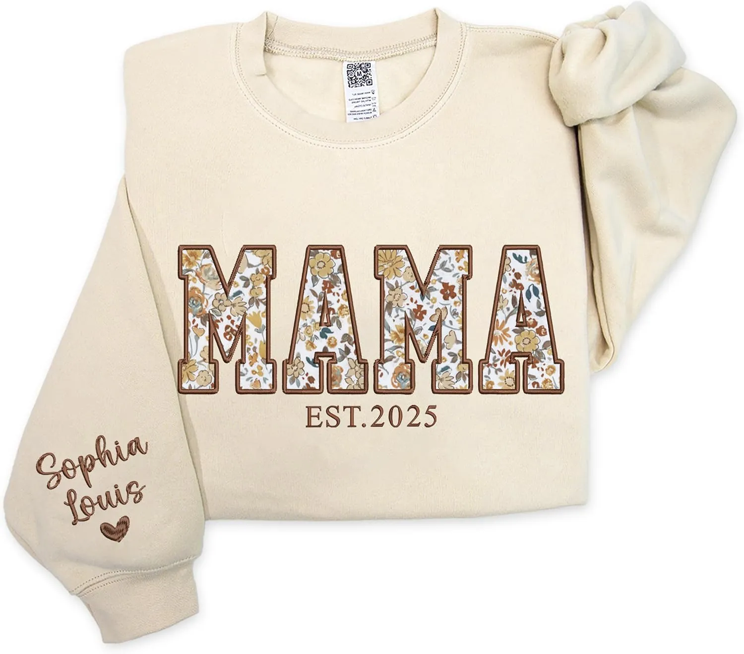 Custom Mama Applique Sweatshirt, Personalized Mama Embroidered Sweatshirt, Christmas, New Mom Gift