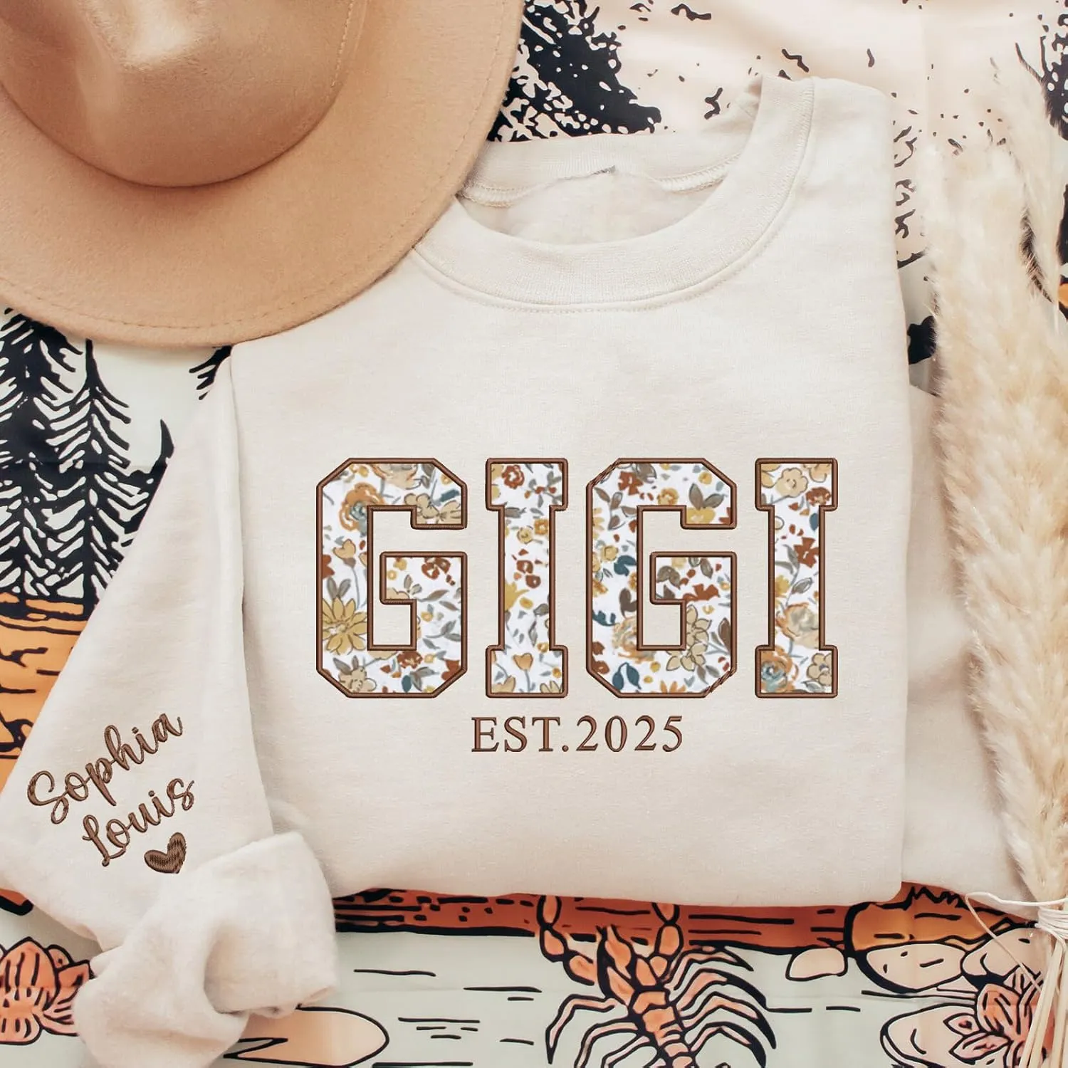Custom Mama Applique Sweatshirt, Personalized Mama Embroidered Sweatshirt, Christmas, New Mom Gift