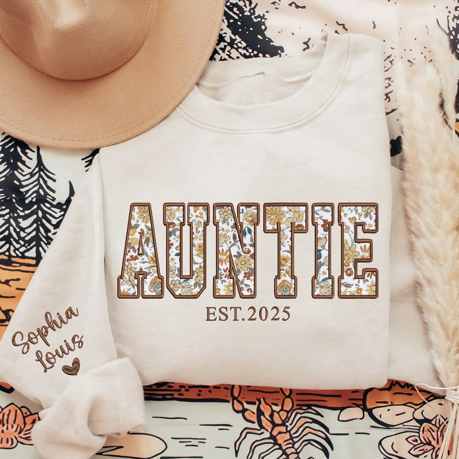 Custom Mama Applique Sweatshirt, Personalized Mama Embroidered Sweatshirt, Christmas, New Mom Gift